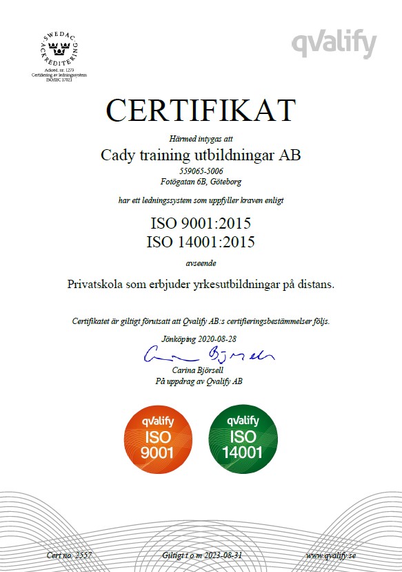 ISO TR och certifikat